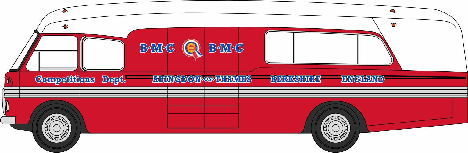 Oxford Diecast BMC Car Transporter Front with Two Minis BMC Competitions Dept 1:76 scale  Left