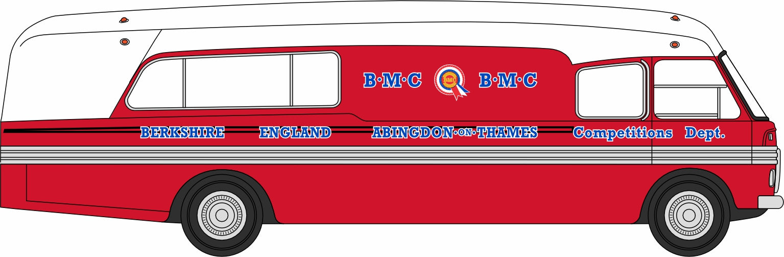 Oxford Diecast BMC Car Transporter Front with Two Minis BMC Competitions Dept 1:76 scale Right