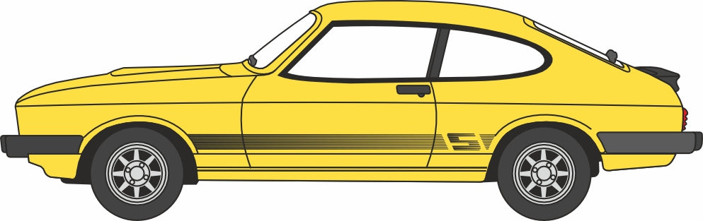 Oxford Diecast Ford Capri MkIII Jasmine Yellow 1:76 Scale