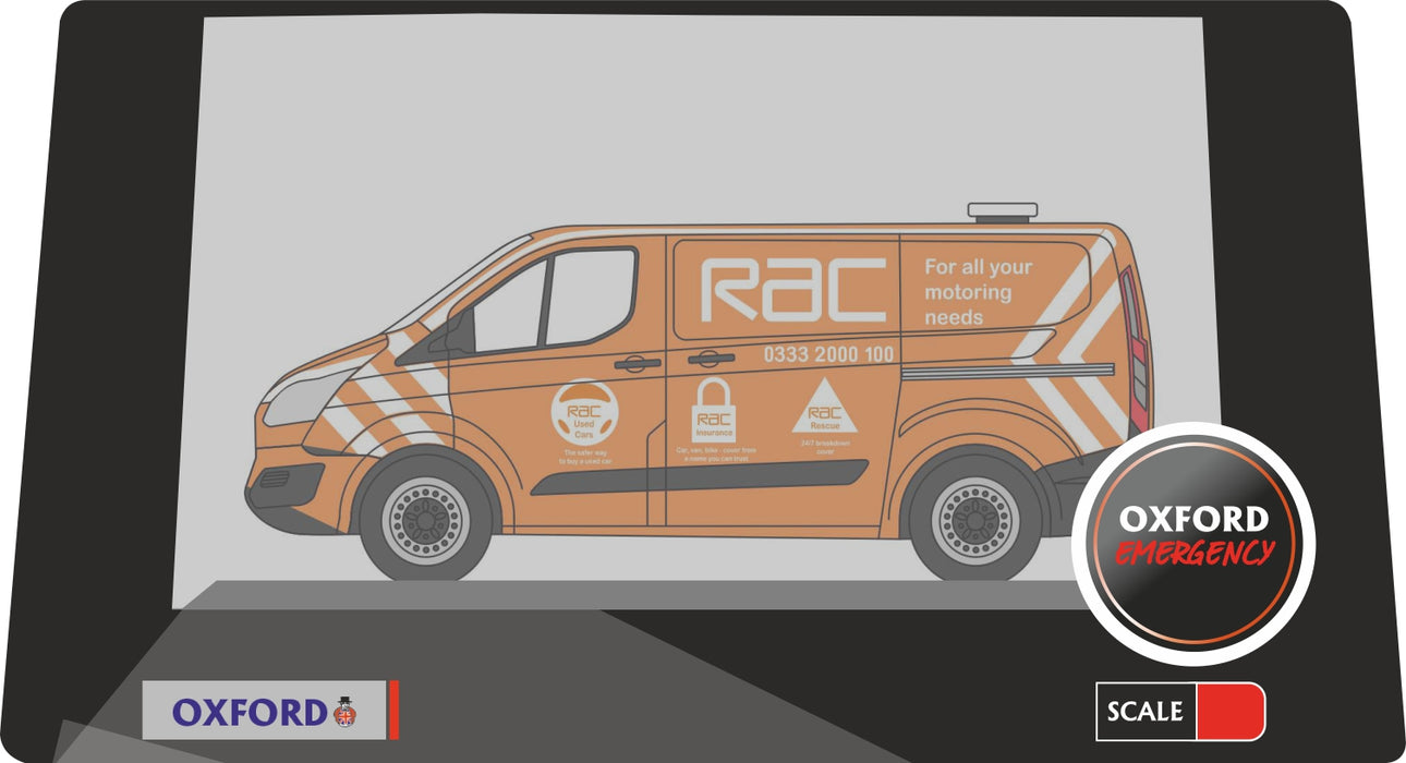 Oxford Diecast Ford Transit Custom RAC 76CUS003 Pack