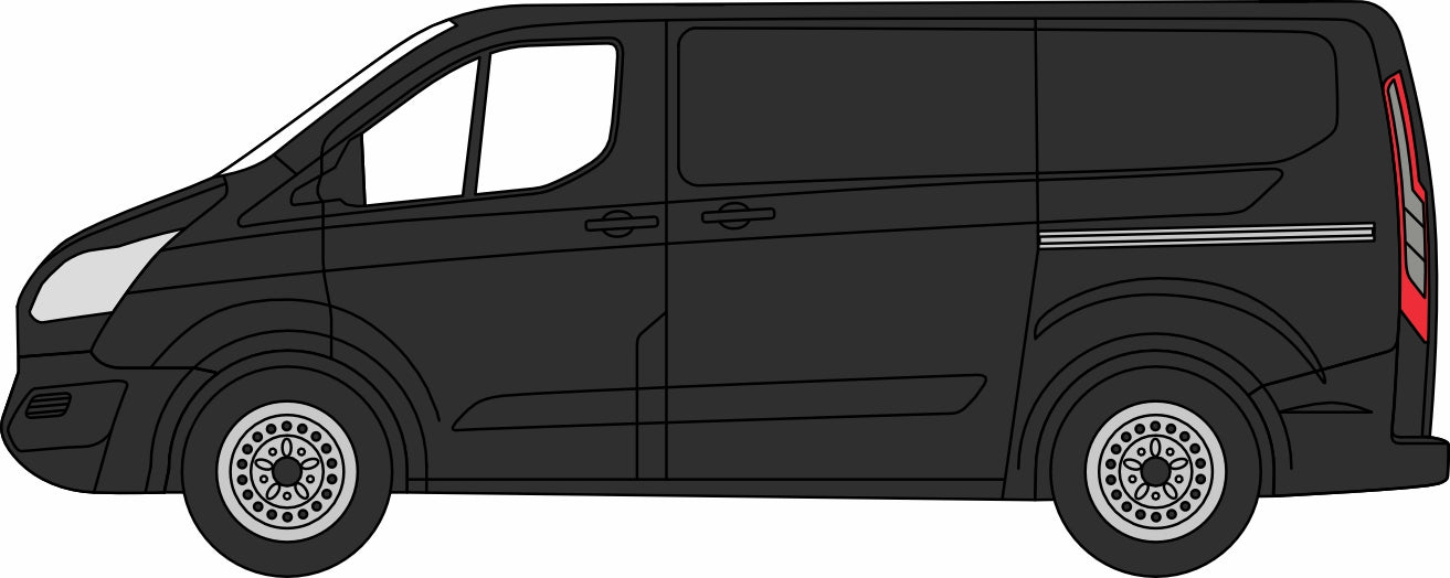 Oxford Diecast Ford Transit Custom Shadow Black 1:76 Scale
