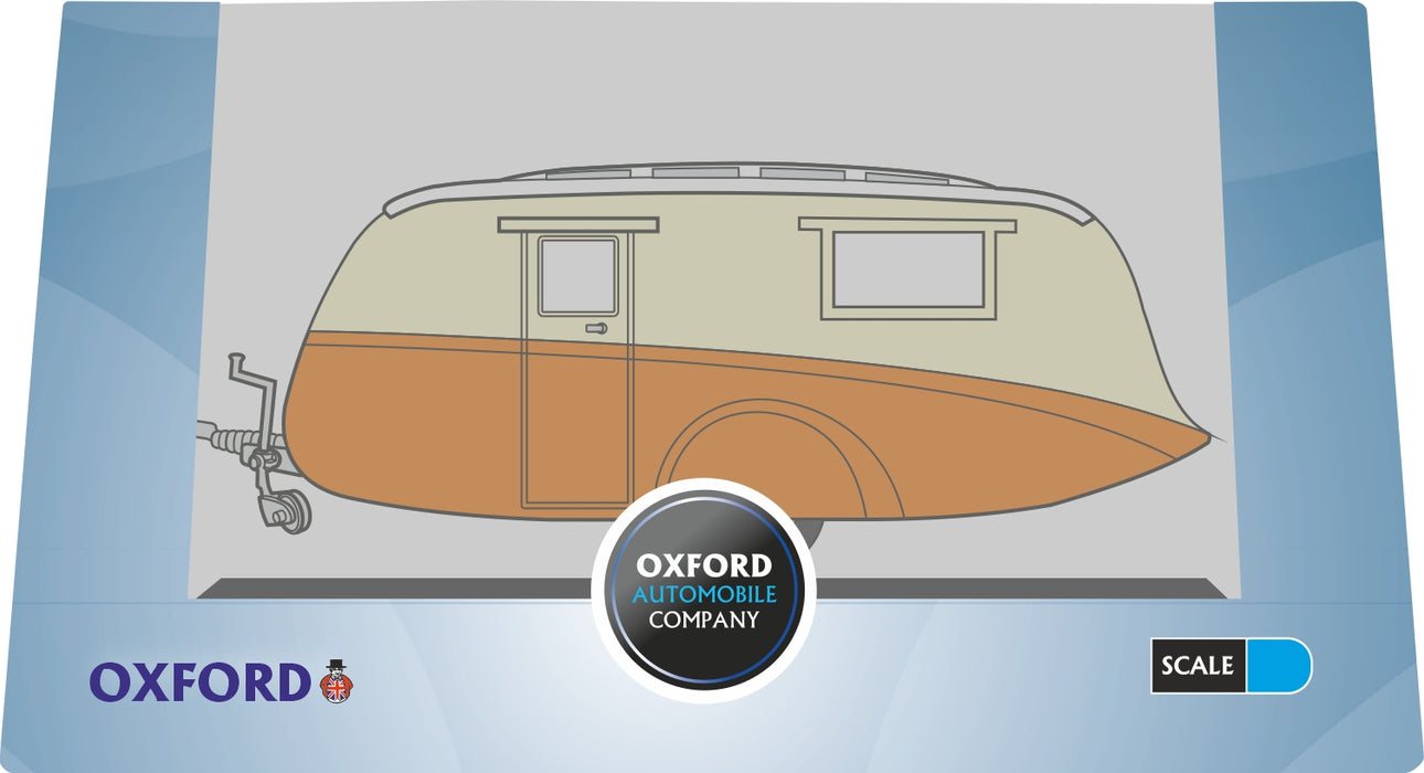 Oxford Diecast Orange/CreamCaravan - 1:76 Scale
