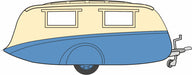 Oxford Diecast Cream/Blue Caravan - 1:76 Scale 76CV002 Line Drawing Right