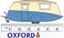 Oxford Diecast Cream/Blue Caravan - 1:76 Scale 76CV002 Measurements