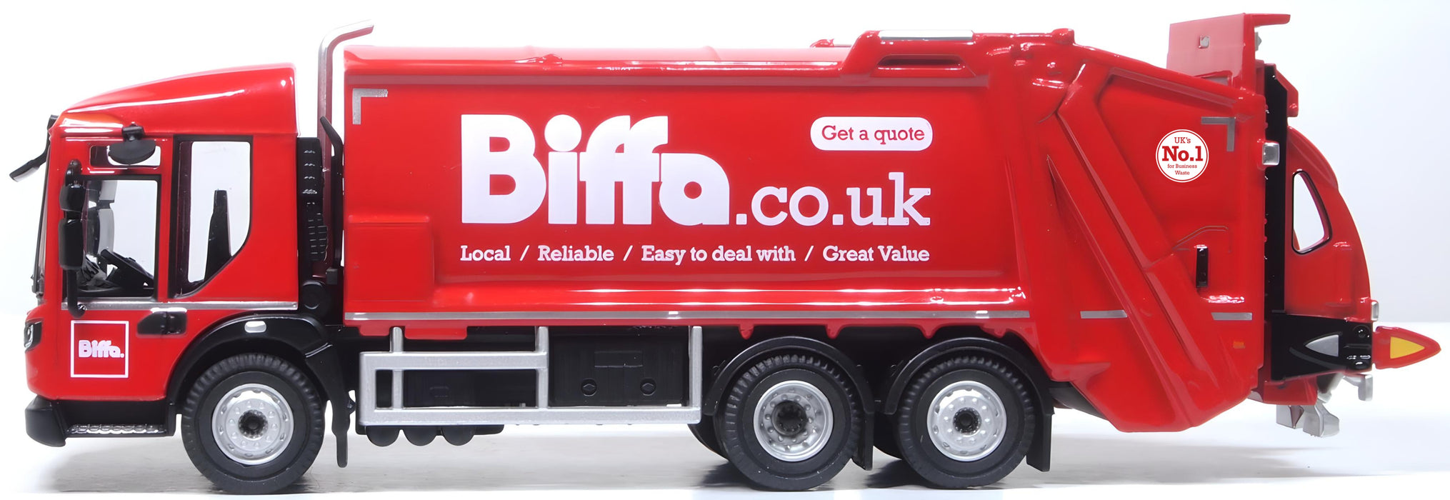 Oxford Diecast Dennis Eagle Olympus Refuse Truck Biffa 1:76 scale. Left