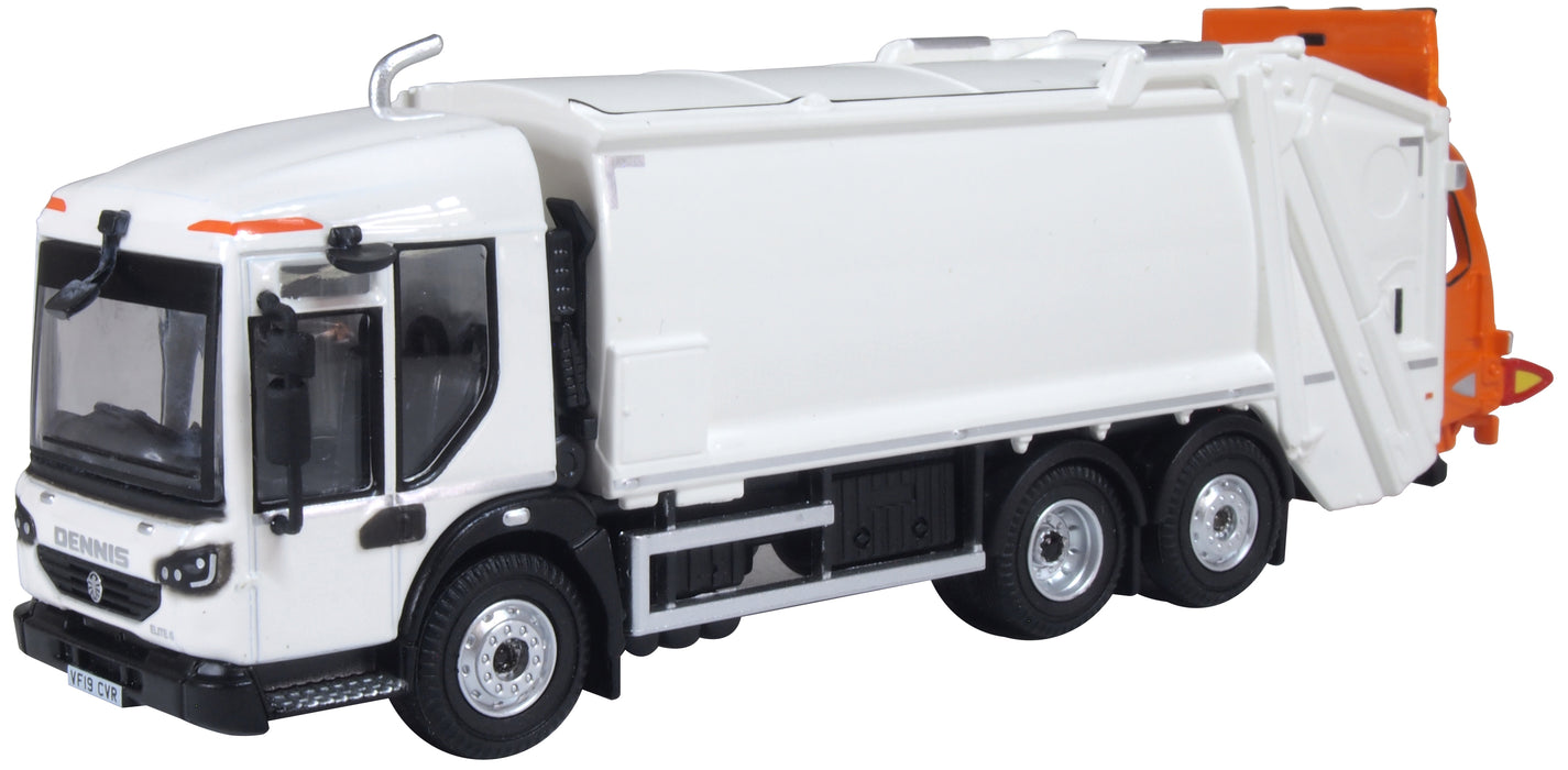 Oxford Diecast Dennis Eagle Refuse Truck White 1:76