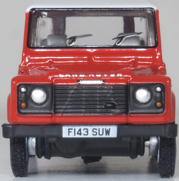 Oxford Diecast Land Rover Defender LWB St. Wagon Masai Red 1:76