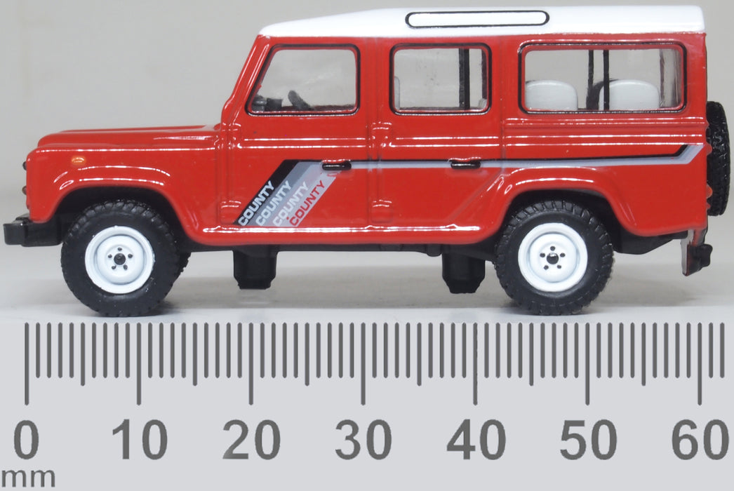 Oxford Diecast Land Rover Defender LWB St. Wagon Masai Red 1:76