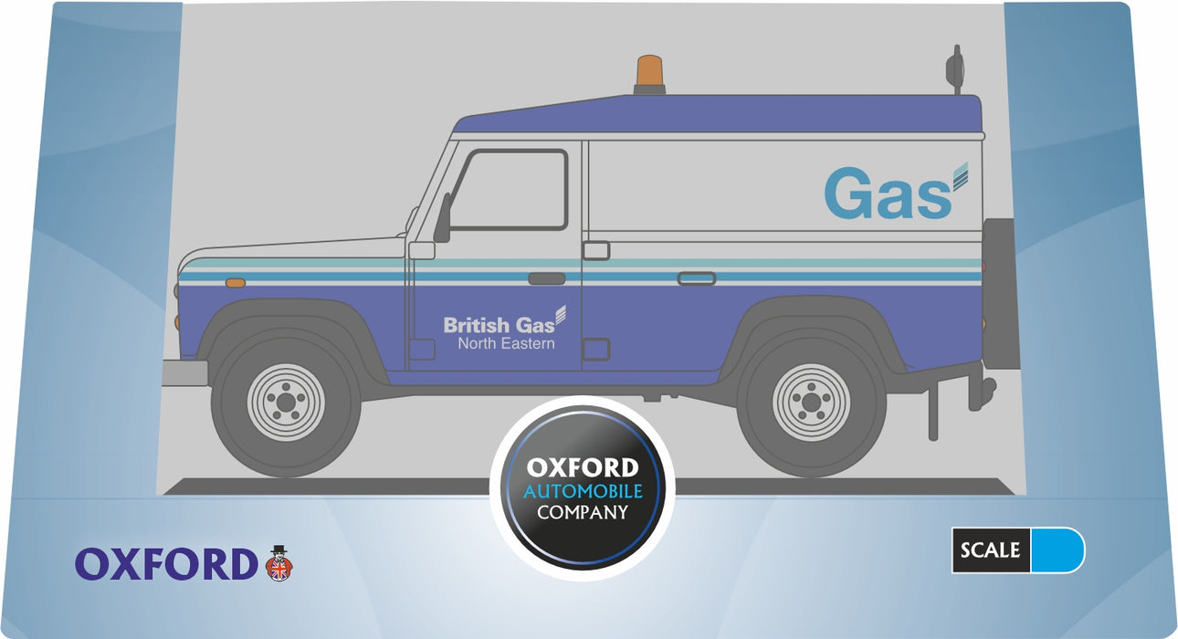 Oxford Diecast 1:76 Scale OO 76DEF019 British Gas Land Rover Defender LWB Station Wagon Pack