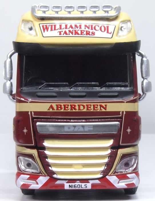 Oxford Diecast 1:76 OO Scale DAF XF Euro 6 Cylindrical Tanker William Nicol 76DXF006 front