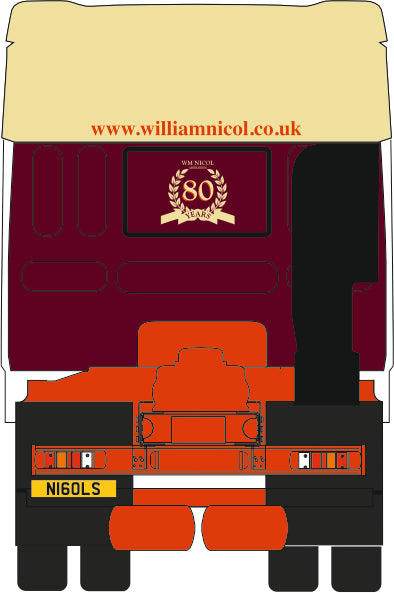 Oxford Diecast 1:76 OO Scale DAF XF Euro 6 Cylindrical Tanker William Nicol 76DXF006 cab rear