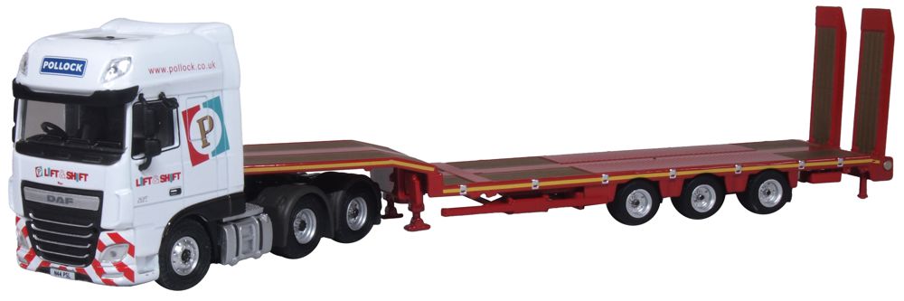 Oxford Diecast Pollock Lift & Shift DAF Xf Euro 6 Semi Low Loader 1:76