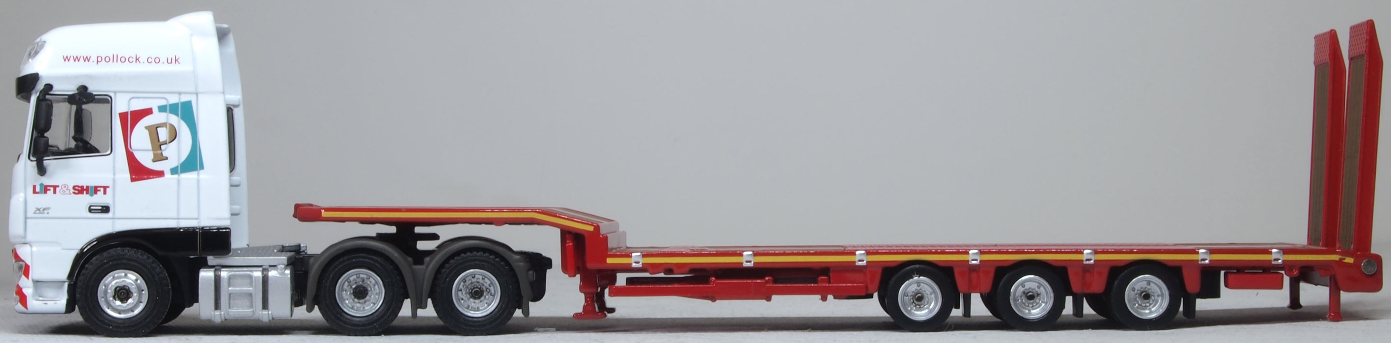 Oxford Diecast Pollock Lift & Shift DAF Xf Euro 6 Semi Low Loader 1:76