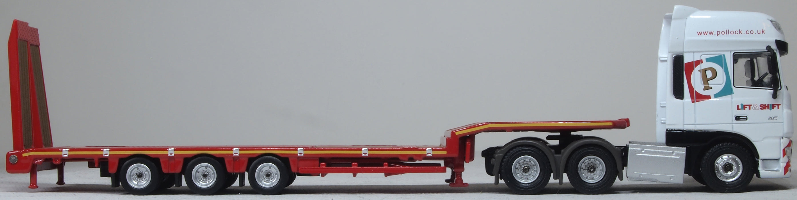 Oxford Diecast Pollock Lift & Shift DAF Xf Euro 6 Semi Low Loader 1:76