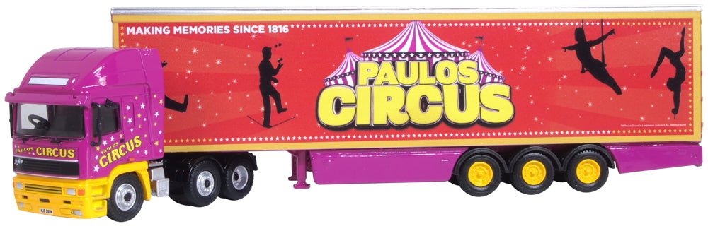 OXFORD DIECAST 1:76 Scale Paulos Circus ERF EC Box Trailer
