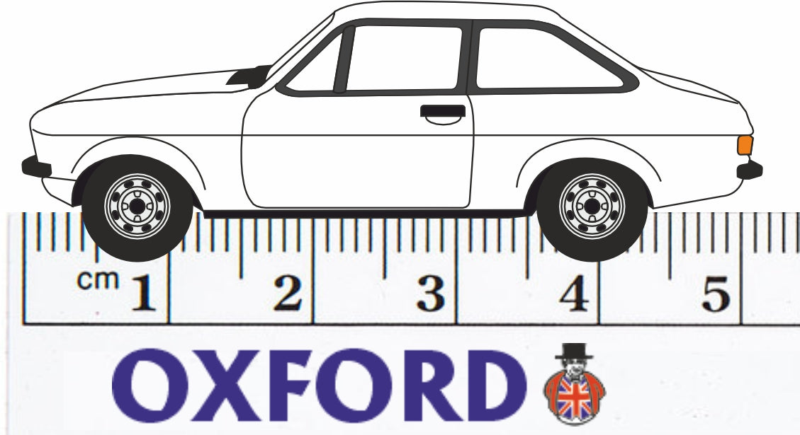 Oxford Diecast Diamond White Ford Escort Mk2 76ESC003 Measurements