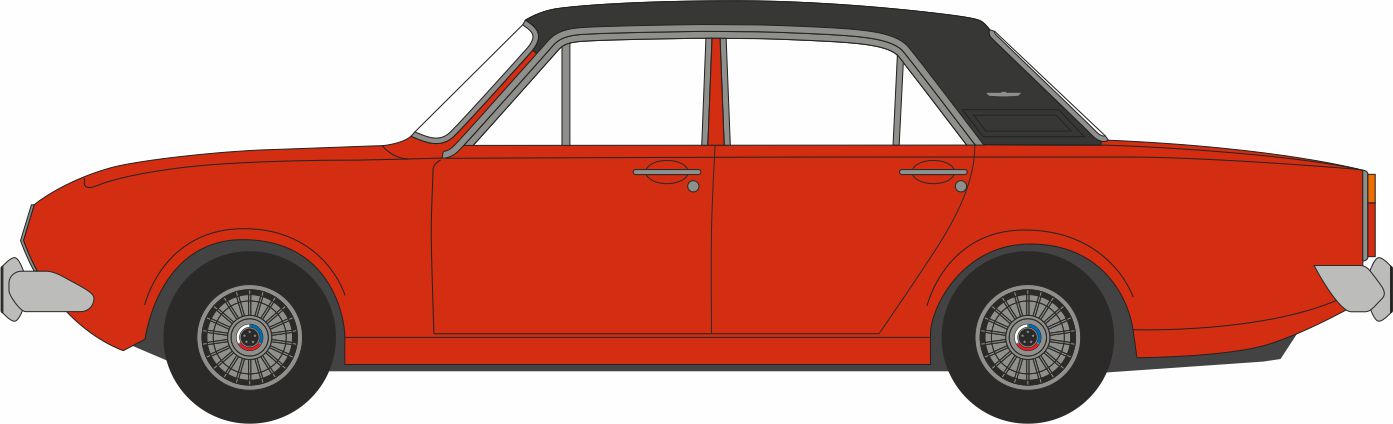 Oxford Diecast Ford Corsair 2000E Tribune Red 1:76 Scale