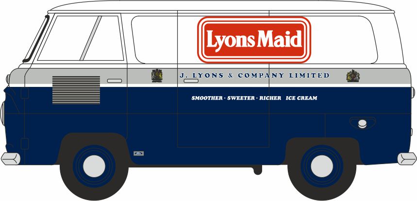 Oxford Diecast Ford 400E Van Lyons Maid 1:76 Scale