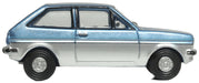 Oxford Diecast Titan Blue Strato Silver Ford Fiesta Mk I - 1:76 scale right