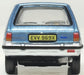 Oxford Diecast Titan Blue Strato Silver Ford Fiesta Mk I - 1:76 scale rear