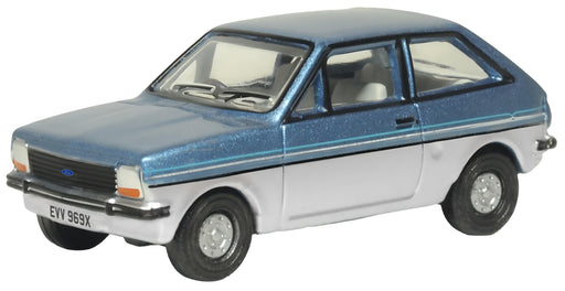 Oxford Diecast Titan Blue Strato Silver Ford Fiesta Mk I - 1:76 scale. 76FF007