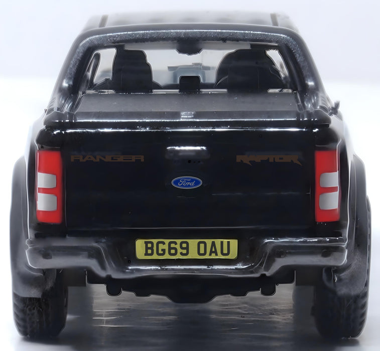 Model of the Ford Ranger Raptor Agate Black Metallic by Oxford at 1:76 scale 76FR001