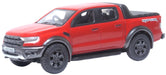Model of the Ford Ranger Raptor Race Red by Oxford at 1:76 scale 76FR002