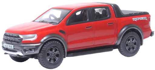 Model of the Ford Ranger Raptor Race Red by Oxford at 1:76 scale 76FR002