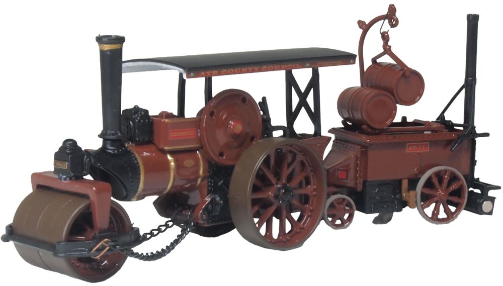 Oxford Diecast Fowler Steam Roller & Coleman Flapper Covenanter/Ayr County Council 1:76