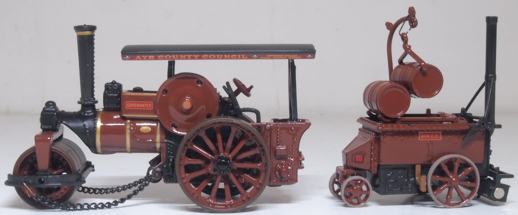 Oxford Diecast Fowler Steam Roller & Coleman Flapper Covenanter/Ayr County Council 1:76