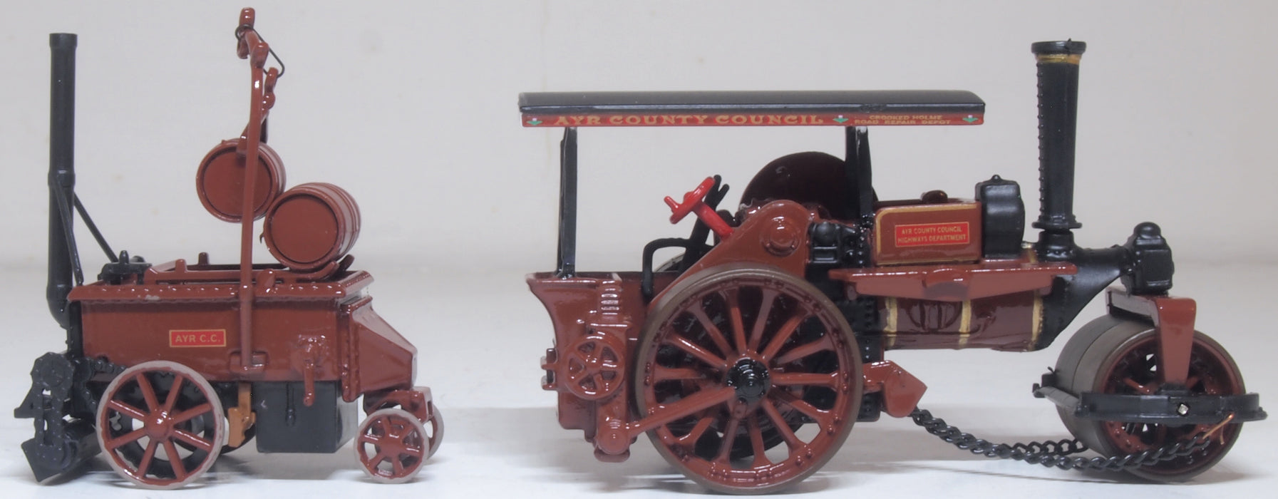 Oxford Diecast Fowler Steam Roller & Coleman Flapper Covenanter/Ayr County Council 1:76