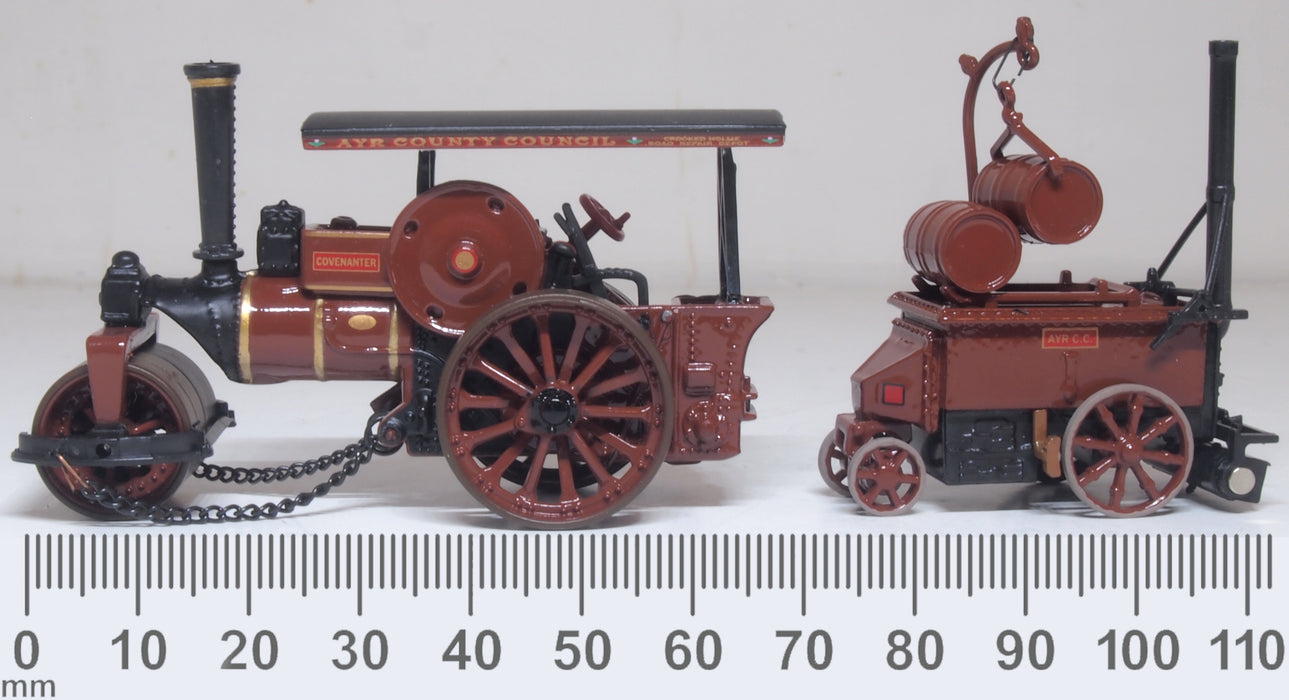 Oxford Diecast Fowler Steam Roller & Coleman Flapper Covenanter/Ayr County Council 1:76