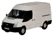 1:76 Oxford Diecast  Frozen White New Ford Transit Van (M.Roof) Mk5