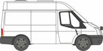 1:76 Oxford Diecast  Frozen White New Ford Transit Van (M.Roof) Mk5 Right