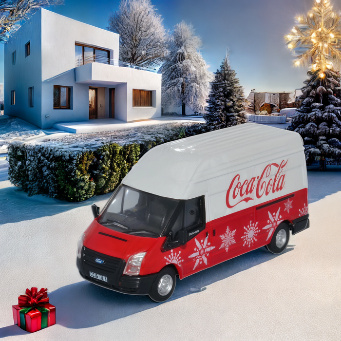 Oxford Diecast 1:76 Scale Ford Transit LWB High Coca Cola Xmas 76FT030CC at Christmas
