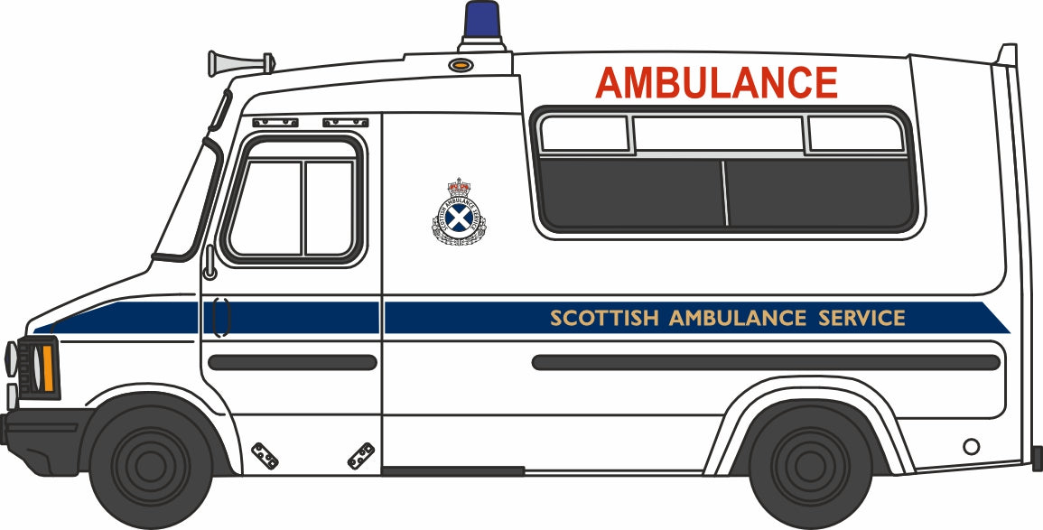 Oxford Diecast Bedford CF Hanlon Ambulance Scottish Ambulance Service 1:76 Scale