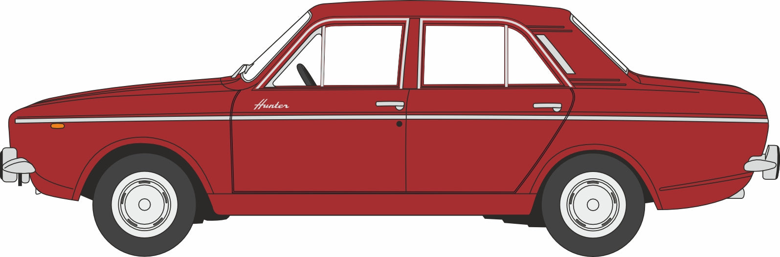 Oxford Diecast Hillman Hunter MK2 Signal Red 1:76 Scale