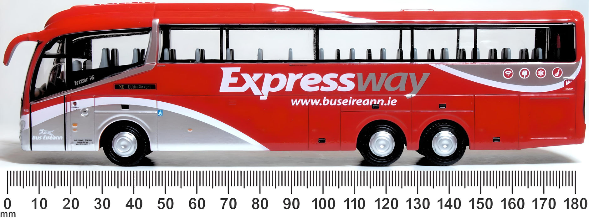 76IR6008 Oxford Diecast Bus Eireann 1:76 Scale Measurements