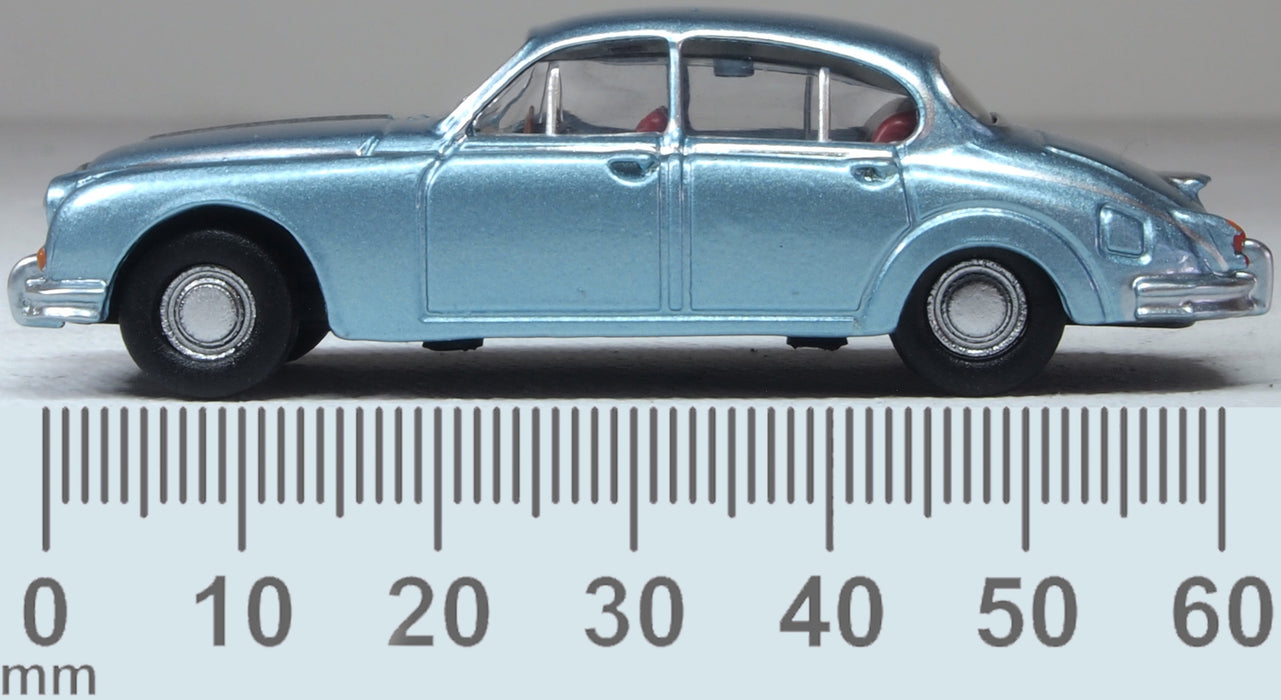 Oxford Diecast Jaguar MK2 Opalescent Silver Blue 1:76