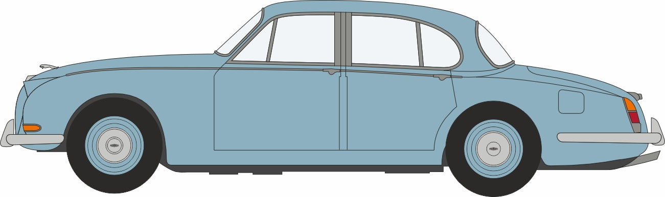 Oxford Diecast Jaguar S Type Opalescent Silver Blue 1:76 Scale