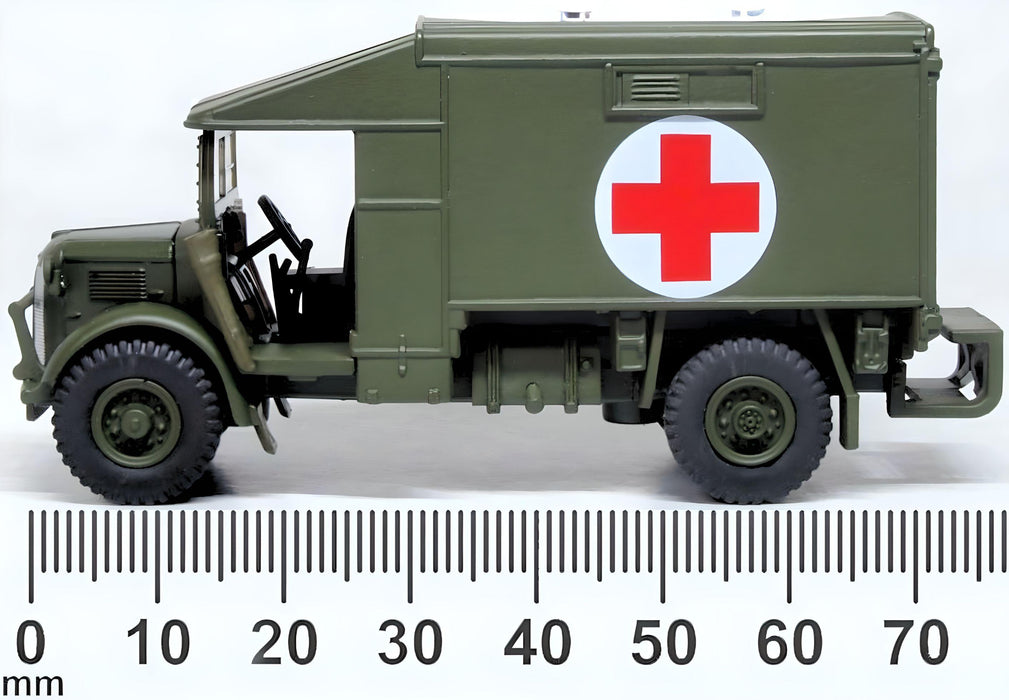 Model of the 51st Highland Division 1944 Austin K2 Ambulance by Oxford at 1:76 scale. 76K2002 Measurements
