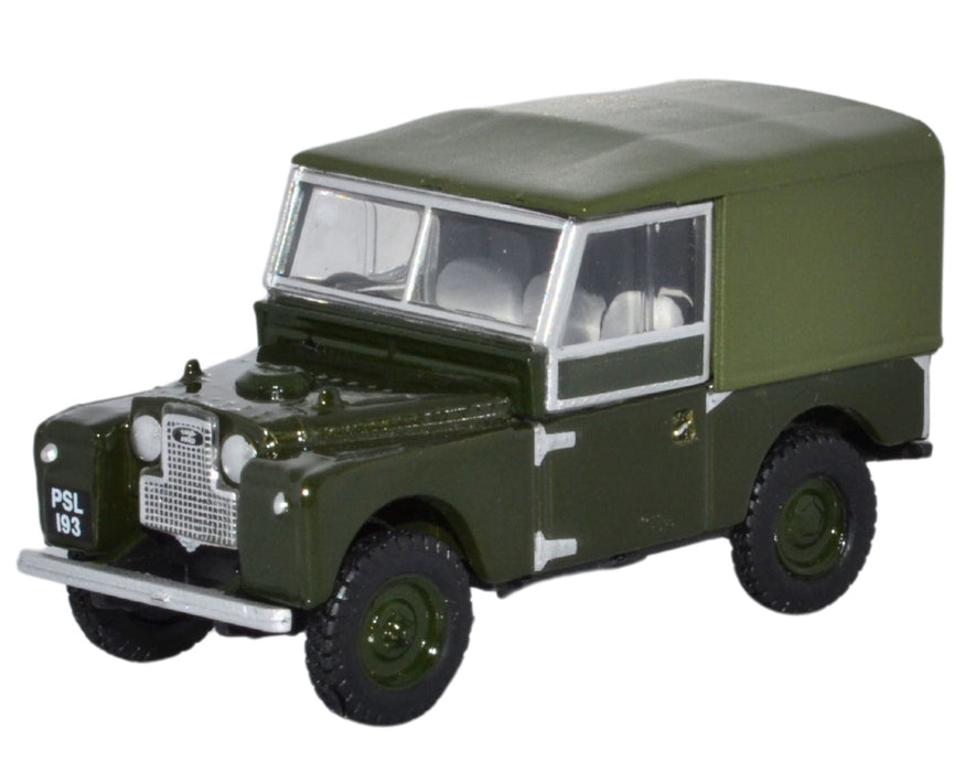 A bronze green Oxford Diecast model of a Land Rover Series I 88 inch Canvas.