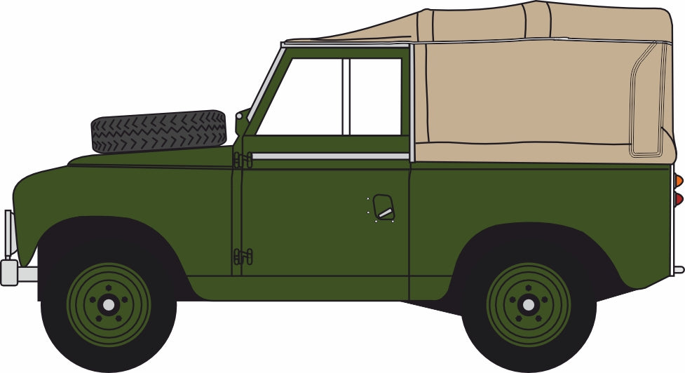 Oxford Diecast Land Rover Series II SWB Canvas Bronze Green 1:76 Scale