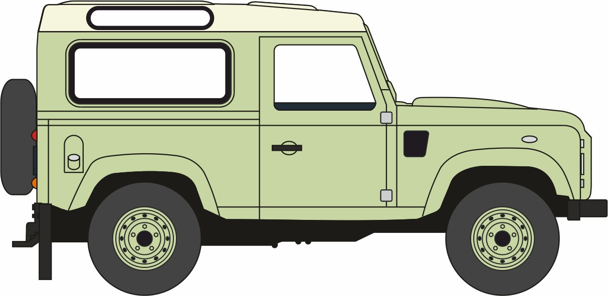 Oxford Diecast Land Rover Defender 90 Grasmere Green Heritage 1:76 Sca