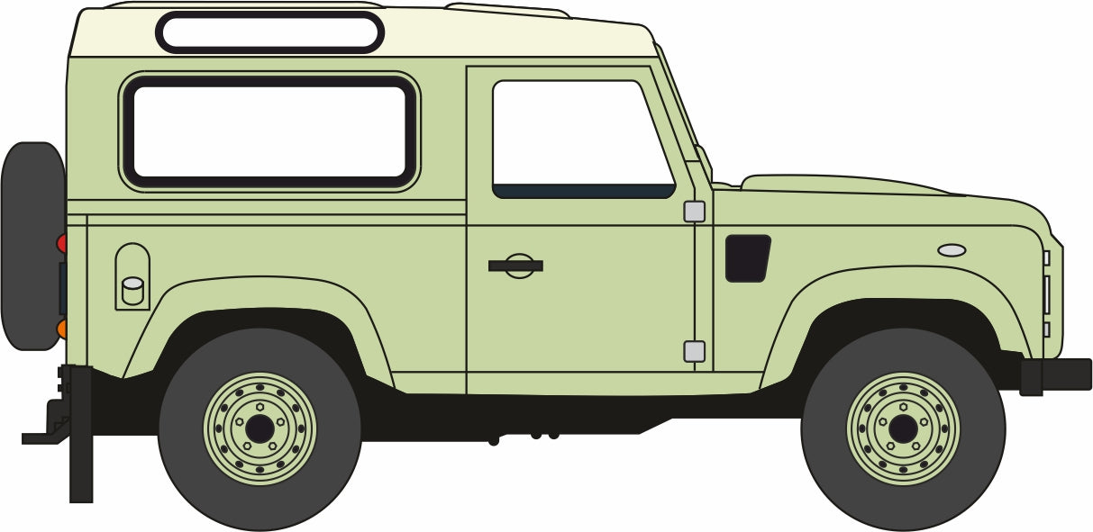 Oxford Diecast Land Rover Defender 90 Grasmere Green Heritage 1:76 Scale 76LRDF007HE Right