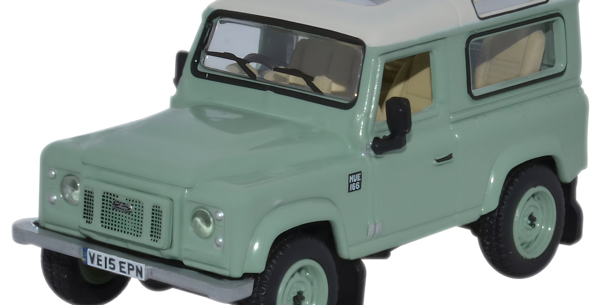 Oxford Diecast Land Rover Defender 90 Grasmere Green Heritage 1:76 Sca