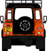 76LRDF008AD Defender 90 1:76 Scale Oxford Diecast Phoenix Orange Adventure Rear