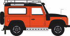 76LRDF008AD Defender 90 1:76 Scale Oxford Diecast Phoenix Orange Adventure Right