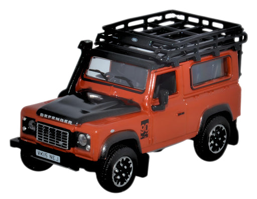 76LRDF008AD Defender 90 1:76 Scale Oxford Diecast Phoenix Orange Adventure