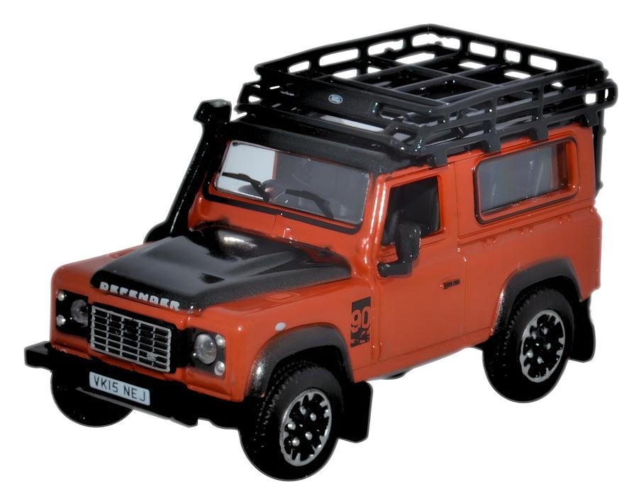 76LRDF008AD Defender 90 1:76 Scale Oxford Diecast Phoenix Orange Adventure